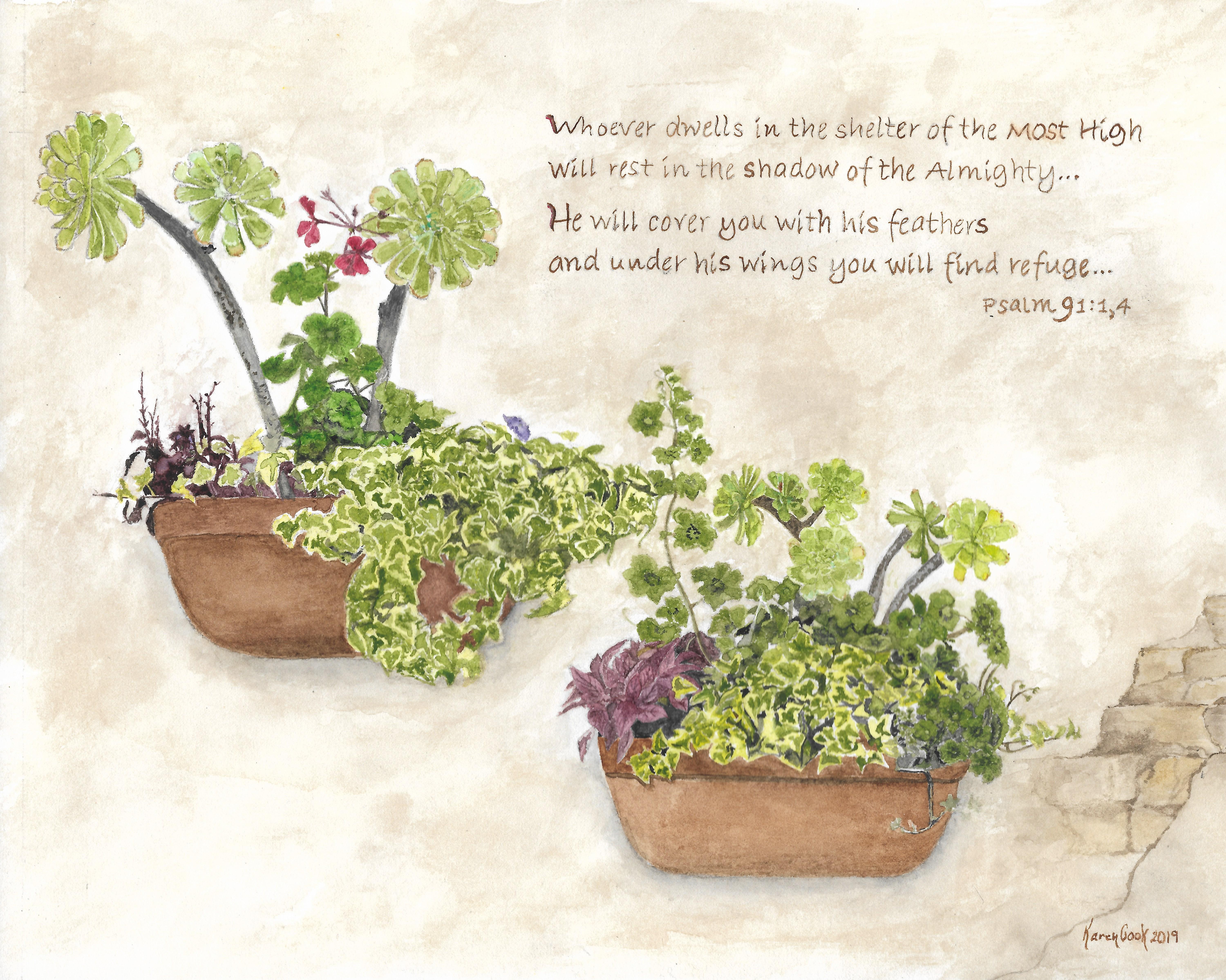 Carmel flowers painting by Karen