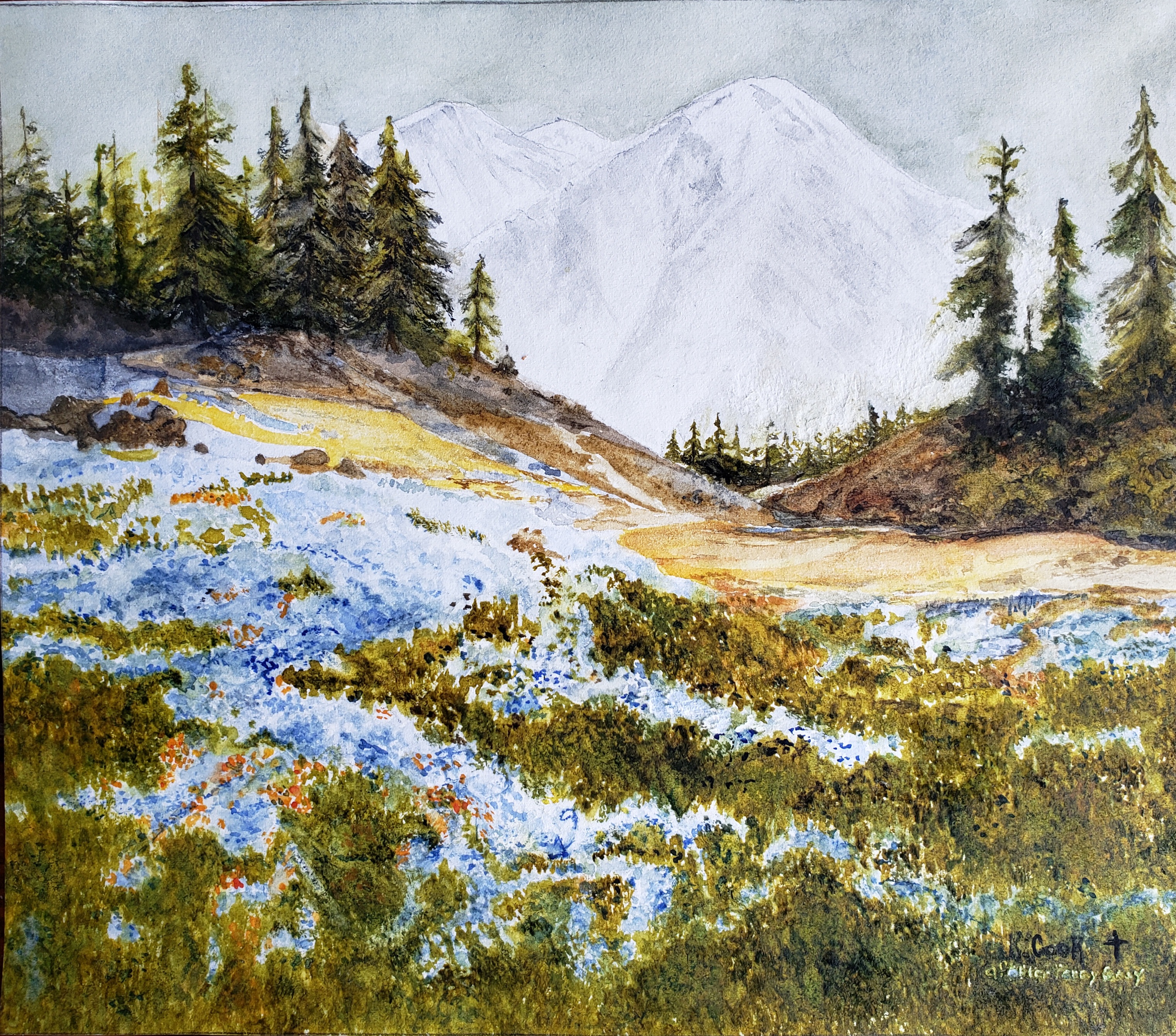 Flowers in a meadow, after Percy Grey