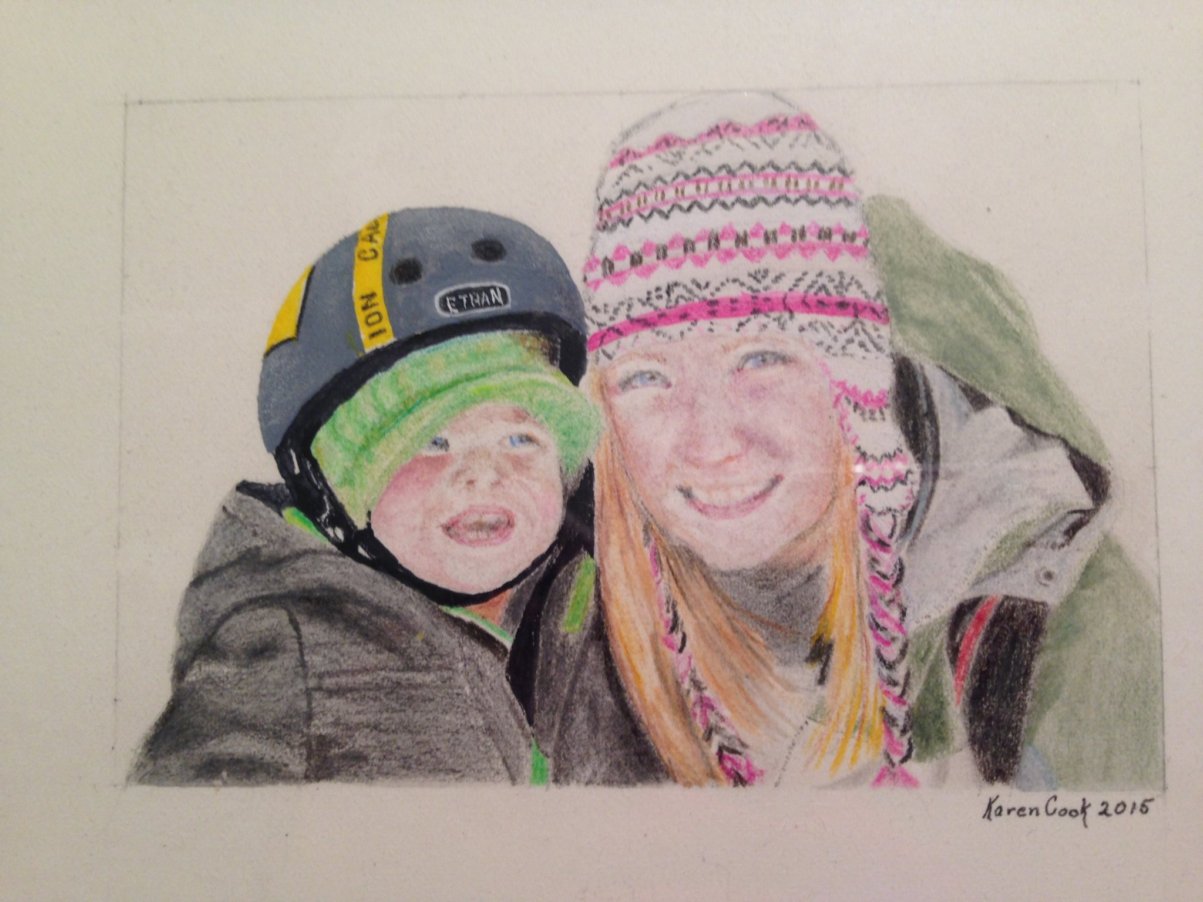 Jenna and Ethan skiing