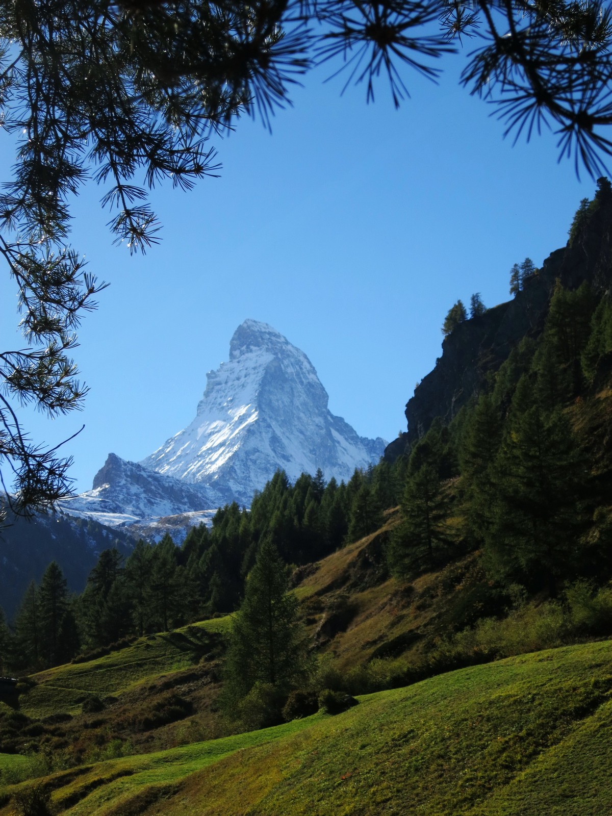 The Matterhorn from Zermatt in 2013 with Karen Sherry and Gib